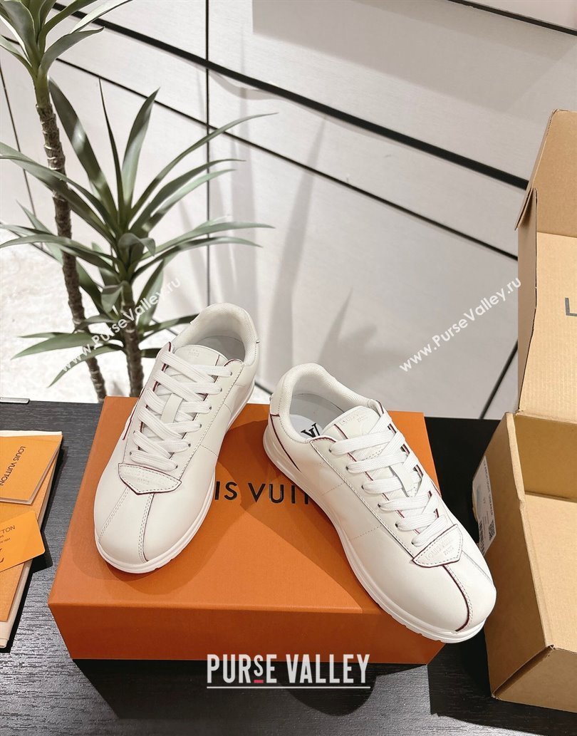 Louis Vuitton Leather Sneakers White 2 2025 0609 (For Women and Men) (MD-250609007)
