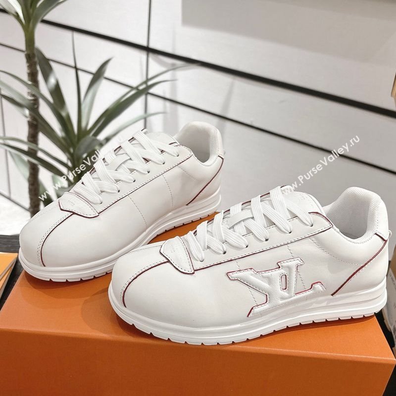 Louis Vuitton Leather Sneakers White 2 2025 0609 (For Women and Men) (MD-250609007)