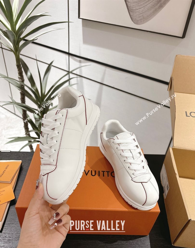 Louis Vuitton Leather Sneakers White 2 2025 0609 (For Women and Men) (MD-250609007)