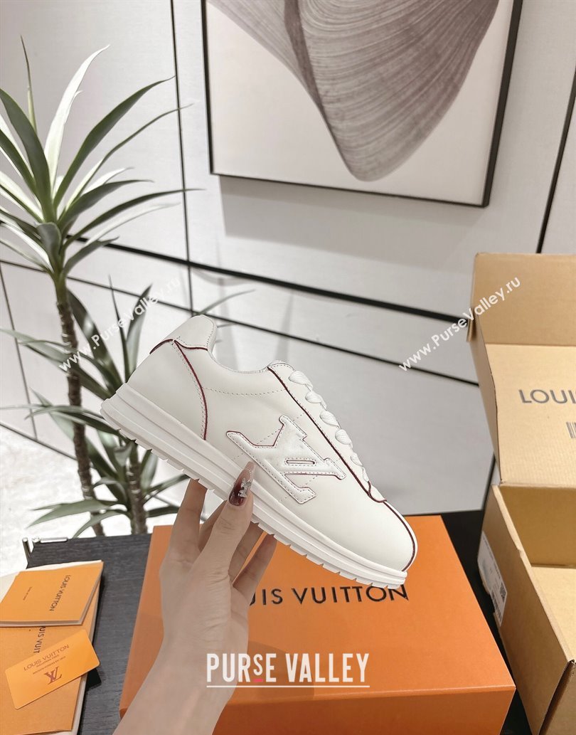 Louis Vuitton Leather Sneakers White 2 2025 0609 (For Women and Men) (MD-250609007)