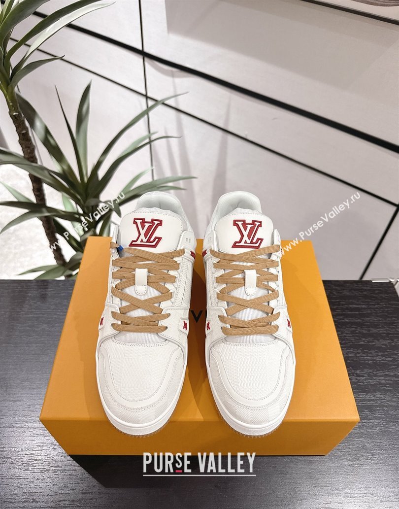 Louis Vuitton Trainer Damier Leather Sneakers White 2025 0609 (MD-250609008)