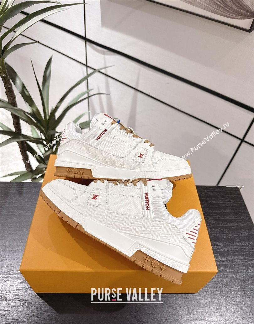 Louis Vuitton Trainer Damier Leather Sneakers White 2025 0609 (MD-250609008)