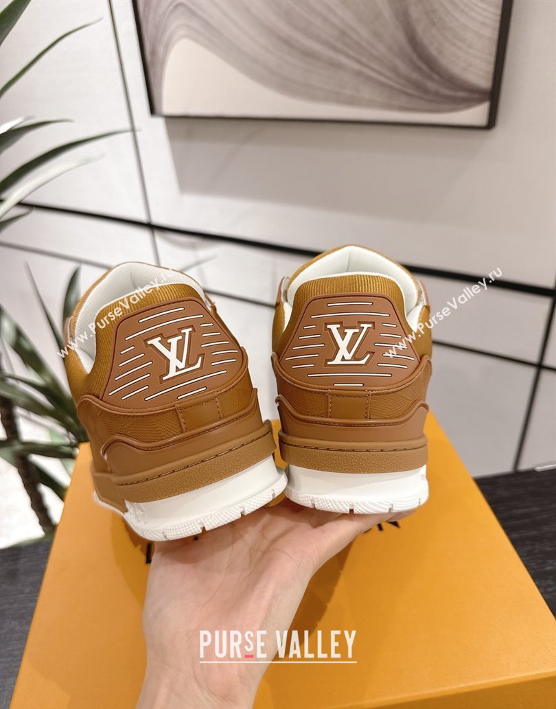 Louis Vuitton Trainer Damier Leather Sneakers Brown 2025 0609 (MD-250609009)