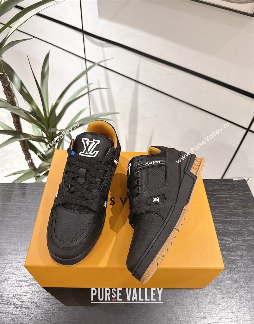 Louis Vuitton Trainer Damier Leather Sneakers Black 2025 0609 (MD-250609010)