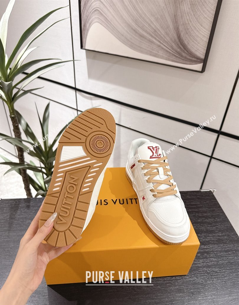 Louis Vuitton Trainer Damier Leather Sneakers White 2025 0609 (MD-250609008)