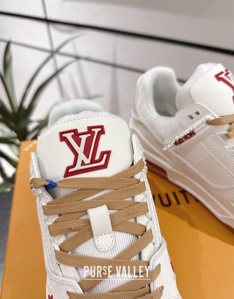 Louis Vuitton Trainer Damier Leather Sneakers White 2025 0609 (MD-250609008)