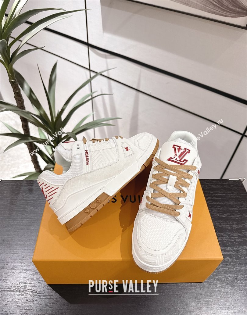 Louis Vuitton Trainer Damier Leather Sneakers White 2025 0609 (MD-250609008)