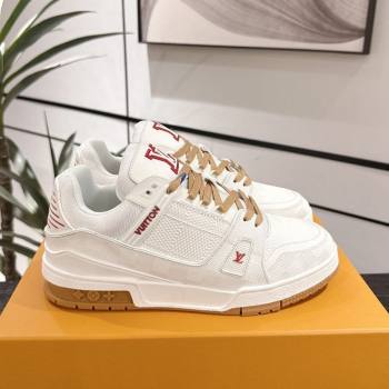 Louis Vuitton Trainer Damier Leather Sneakers White 2025 0609 (MD-250609008)