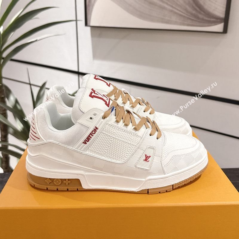 Louis Vuitton Trainer Damier Leather Sneakers White 2025 0609 (MD-250609008)