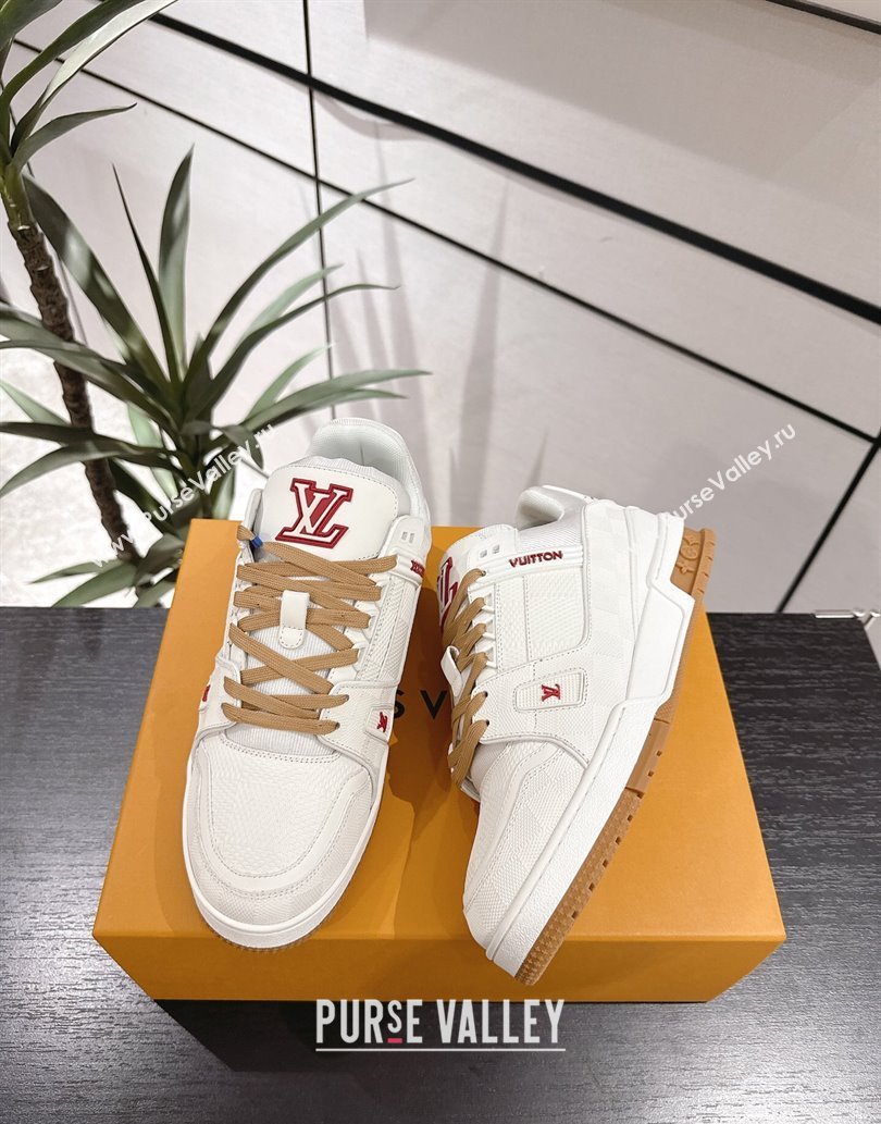 Louis Vuitton Trainer Damier Leather Sneakers White 2025 0609 (MD-250609008)