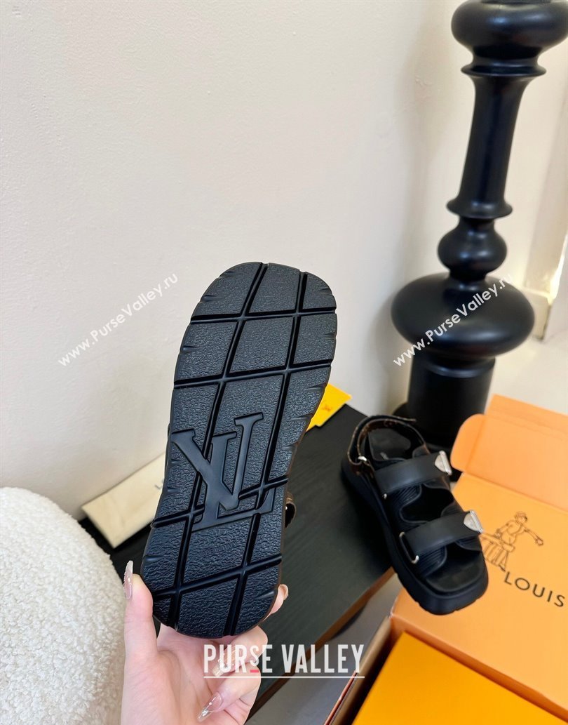 Louis Vuitton Chameleon Comfort Sandals in Calf Leather 1AHNJO Black 2025 (MD-250609035)