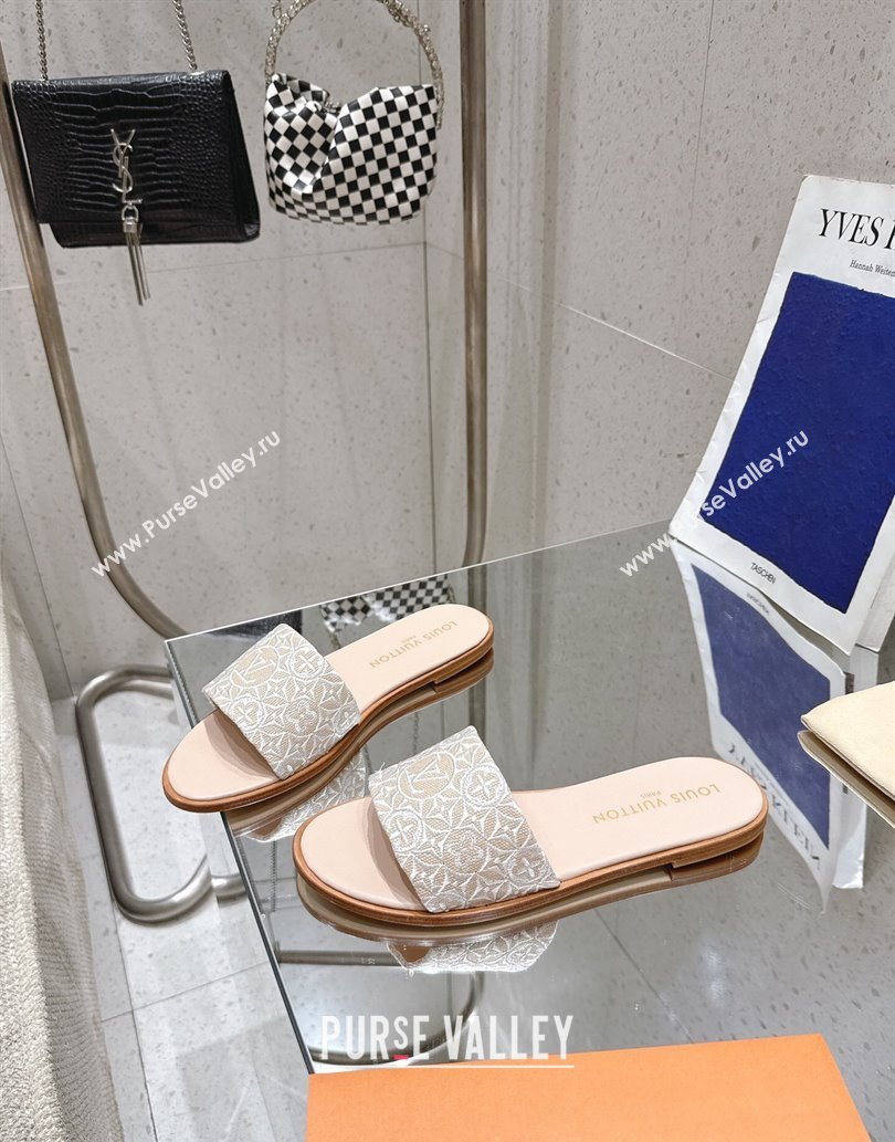 Louis Vuitton Flat Slides Sandal in Monogram Jacquard Nude Pink 2025 0609 (MD-250609050)