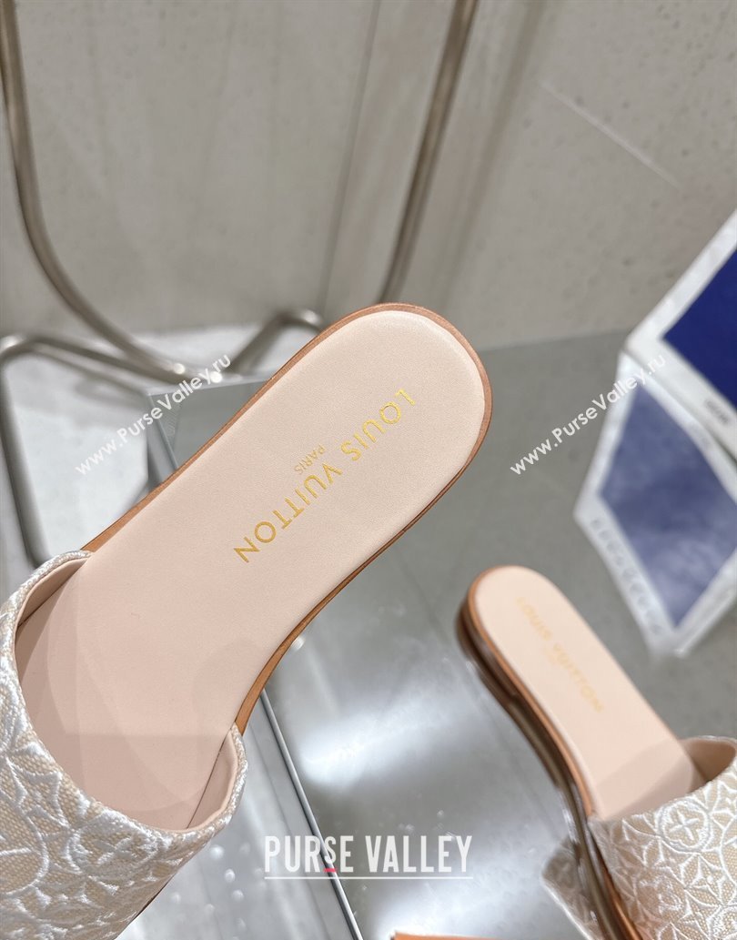 Louis Vuitton Flat Slides Sandal in Monogram Jacquard Nude Pink 2025 0609 (MD-250609050)
