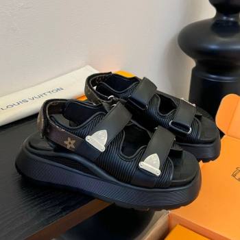 Louis Vuitton Chameleon Comfort Sandals in Calf Leather 1AHNJO Black 2025 (MD-250609035)