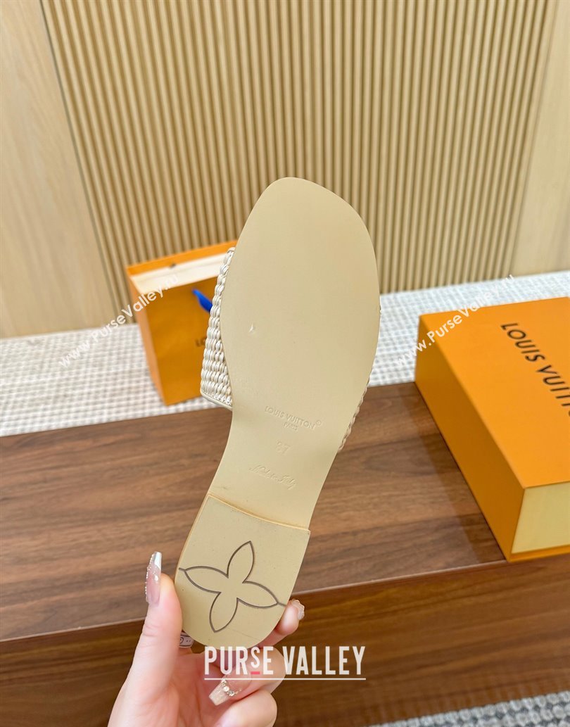 Louis Vuitton LV Mare Flat Slides Sandal in Straw-Like Beige 2025 0609 (MD-250609057)