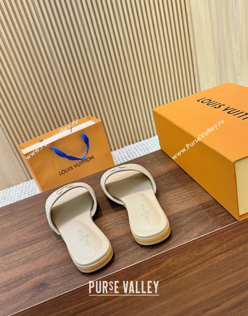 Louis Vuitton LV Mare Flat Slides Sandal in Straw-Like Beige 2025 0609 (MD-250609057)
