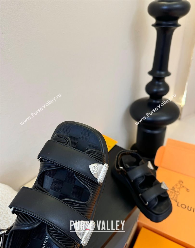 Louis Vuitton Chameleon Comfort Sandals in Calf Leather 1AHNJO Black 2025 (MD-250609035)