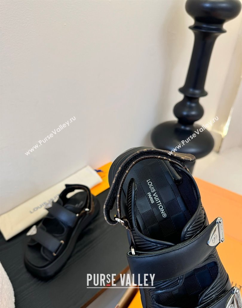 Louis Vuitton Chameleon Comfort Sandals in Calf Leather 1AHNJO Black 2025 (MD-250609035)