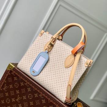 Louis Vuitton Onthego PM Tote Bag in Micro Monogram Leather Sand White/beige 2025 M15138 (KI-250702026)