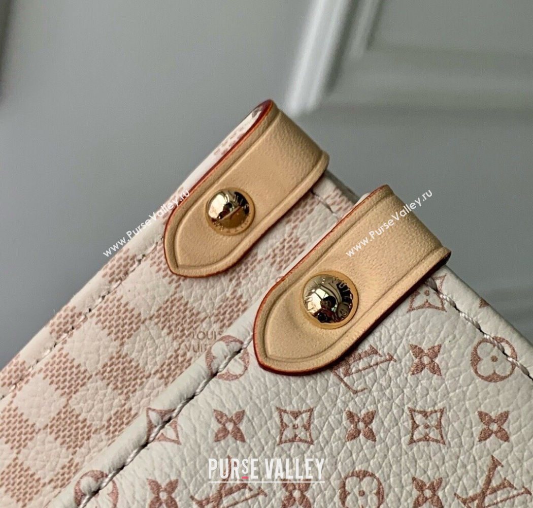 Louis Vuitton Onthego PM Tote Bag in Micro Monogram Leather Sand White/beige 2025 M15138 (KI-250702026)