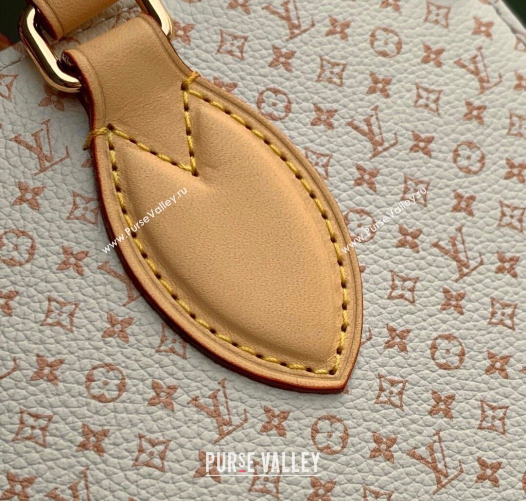 Louis Vuitton Onthego PM Tote Bag in Micro Monogram Leather Sand White/beige 2025 M15138 (KI-250702026)