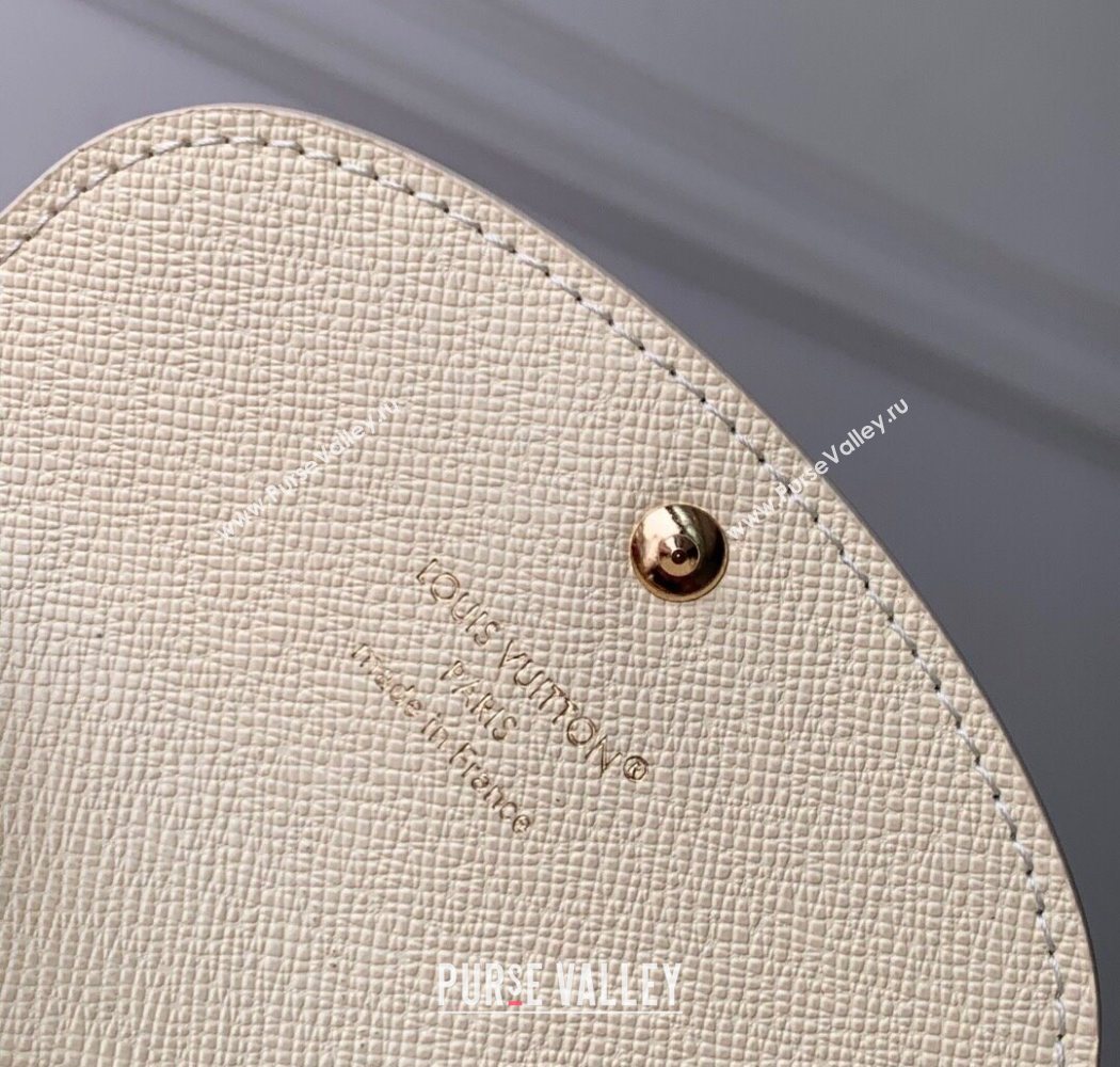 Louis Vuitton Rosalie Coin Purse Wallet in Damier Azur and Micro Monogram Leather Sand White 2025 M25745 (KI-250702027)