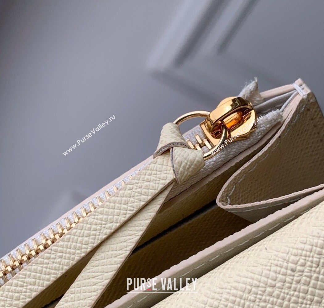 Louis Vuitton Rosalie Coin Purse Wallet in Damier Azur and Micro Monogram Leather Sand White 2025 M25745 (KI-250702027)