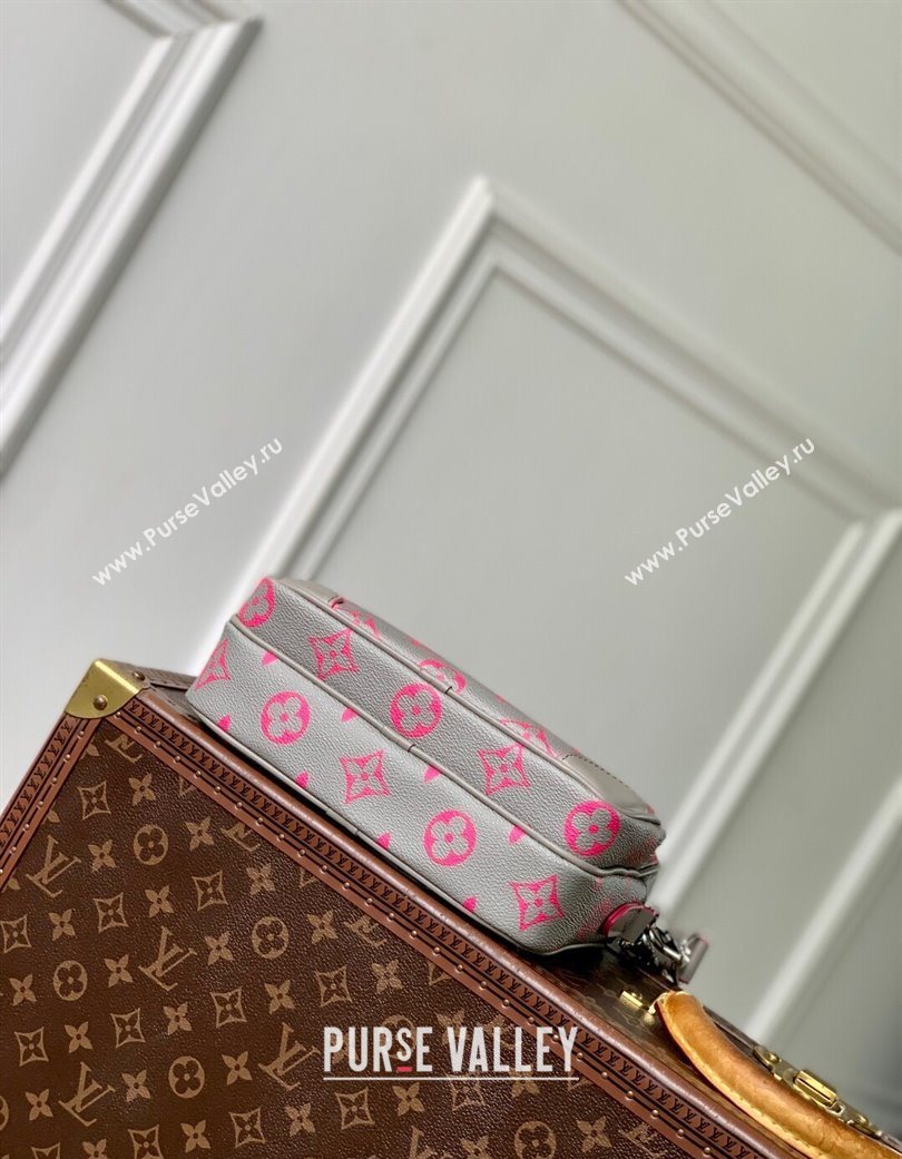 Louis Vuitton Mens Nil Bag in Monogram Glow Canvas Grey/Pink 2025 M15024 (KI-250702029)