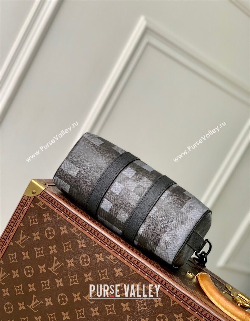 Louis Vuitton Mens Keepall Bandouliere 25 Bag in Black Damoflage Canvas 2025 M14919 (KI-250702030)