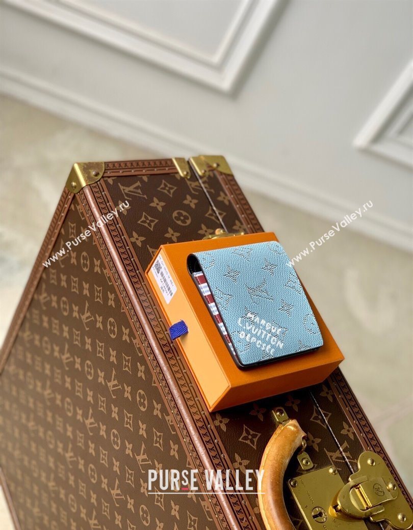 Louis Vuitton Multiple Wallet in Monogram Heritage Canvas M14691 Blue 2025 (KI-250701099)