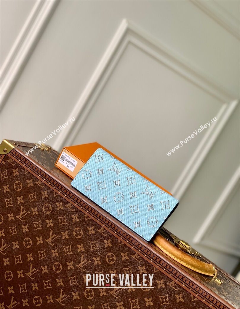 Louis Vuitton Brazza Wallet in Monogram Heritage Canvas M12656 Blue 2025 (KI-250701097)