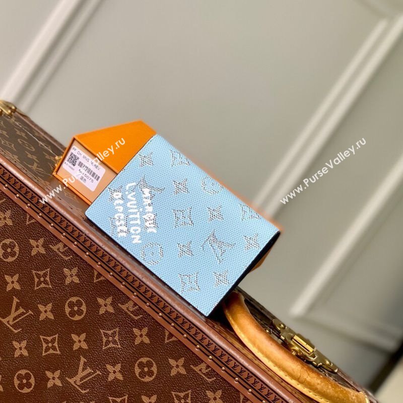 Louis Vuitton Slim Card Holder Wallet in Monogram Heritage Canvas M14817 Blue 2025 (KI-250701101)