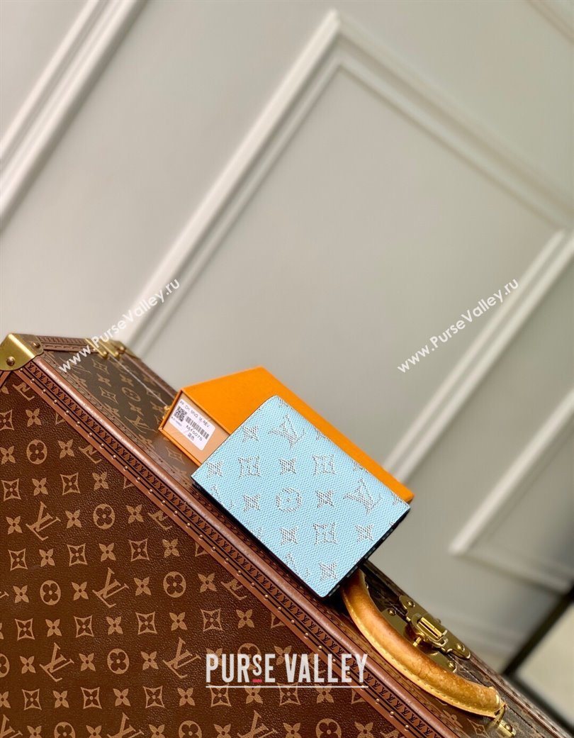 Louis Vuitton Slim Card Holder Wallet in Monogram Heritage Canvas M14817 Blue 2025 (KI-250701101)