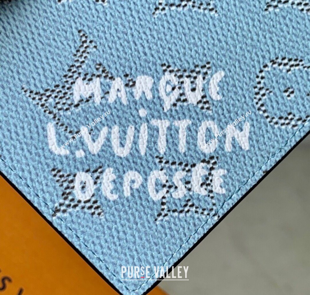 Louis Vuitton Slim Card Holder Wallet in Monogram Heritage Canvas M14817 Blue 2025 (KI-250701101)