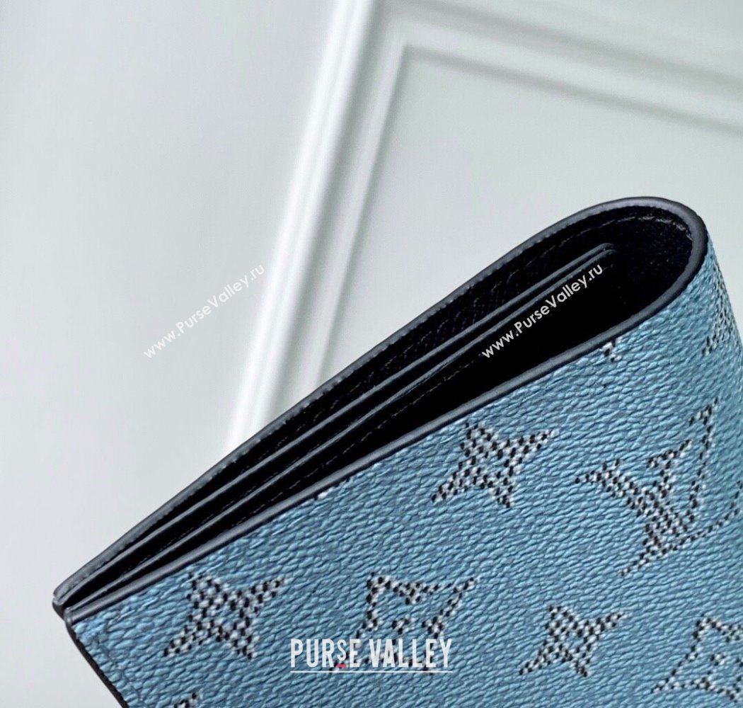 Louis Vuitton Slim Card Holder Wallet in Monogram Heritage Canvas M14817 Blue 2025 (KI-250701101)