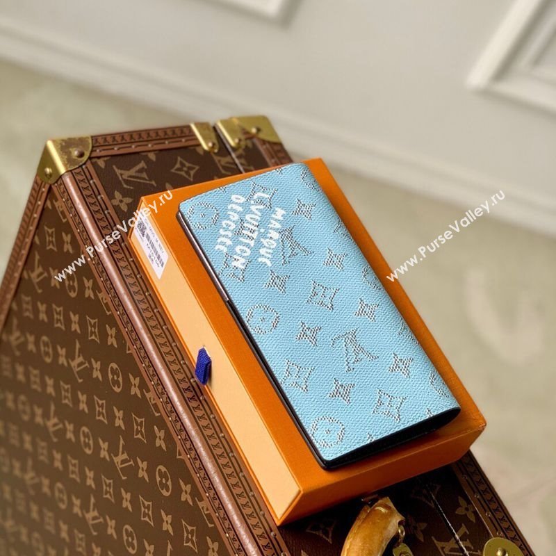 Louis Vuitton Brazza Wallet in Monogram Heritage Canvas M12656 Blue 2025 (KI-250701097)