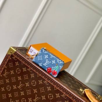 Louis Vuitton LV x TM Key Pouch in Blue Monogram Cherry Denim M14938 2025 (KI-250702011)