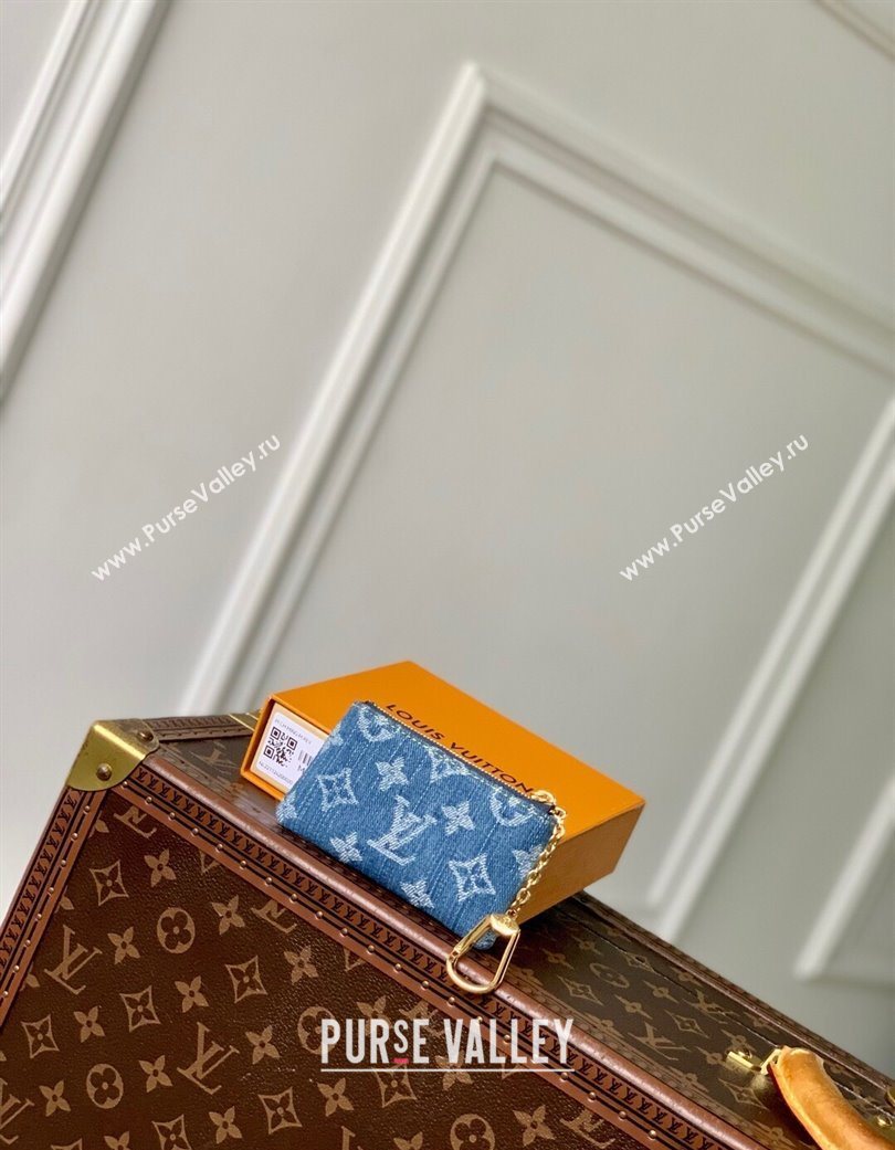 Louis Vuitton LV x TM Key Pouch in Blue Monogram Cherry Denim M14938 2025 (KI-250702011)