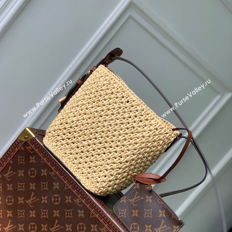 Louis Vuitton All In BB Bucket Bag in Brown Raffia Straw 2025 M14217 (KI-250702032)