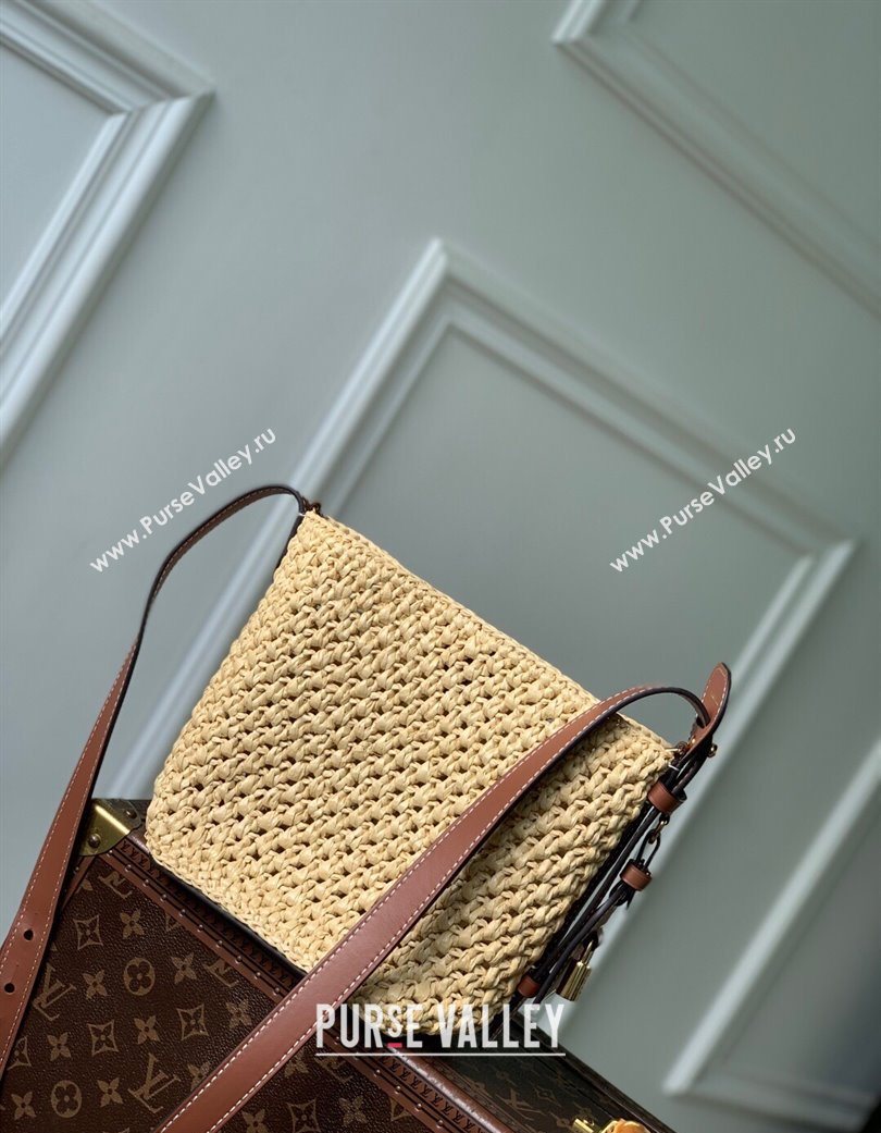 Louis Vuitton All In BB Bucket Bag in Brown Raffia Straw 2025 M14217 (KI-250702032)