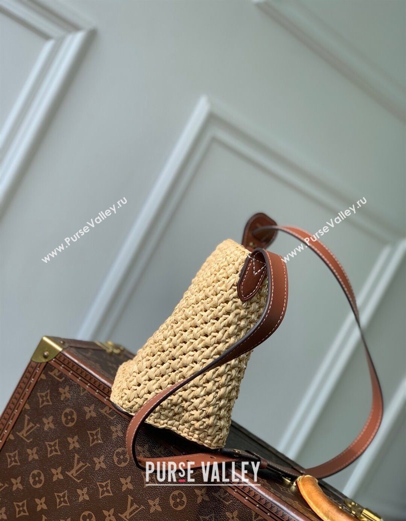 Louis Vuitton All In BB Bucket Bag in Brown Raffia Straw 2025 M14217 (KI-250702032)