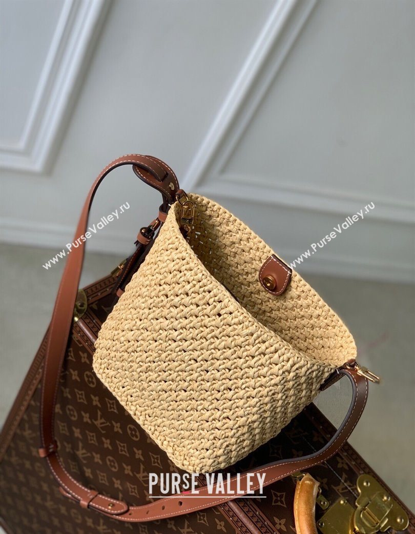 Louis Vuitton All In BB Bucket Bag in Brown Raffia Straw 2025 M14217 (KI-250702032)