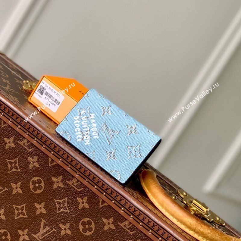 Louis Vuitton Pocket Organizer Wallet in Monogram Heritage Canvas M14688 Blue 2025 (KI-250701103)