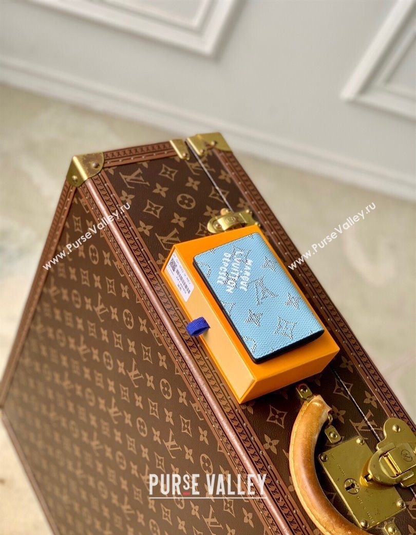 Louis Vuitton Pocket Organizer Wallet in Monogram Heritage Canvas M14688 Blue 2025 (KI-250701103)