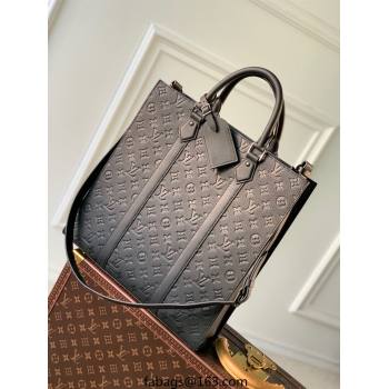 Louis Vuitton Mens Sac Plat NV bag in Black Taurillon Leather M21866 (KI-250702033)