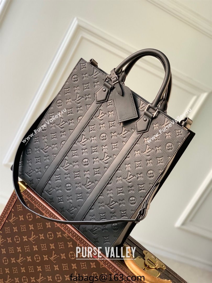 Louis Vuitton Mens Sac Plat NV bag in Black Taurillon Leather M21866 (KI-250702033)