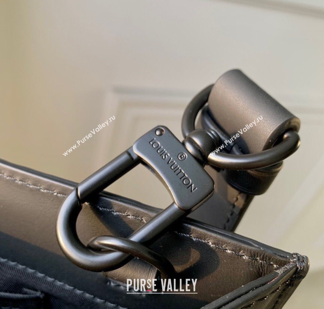 Louis Vuitton Mens Sac Plat NV bag in Black Taurillon Leather M21866 (KI-250702033)