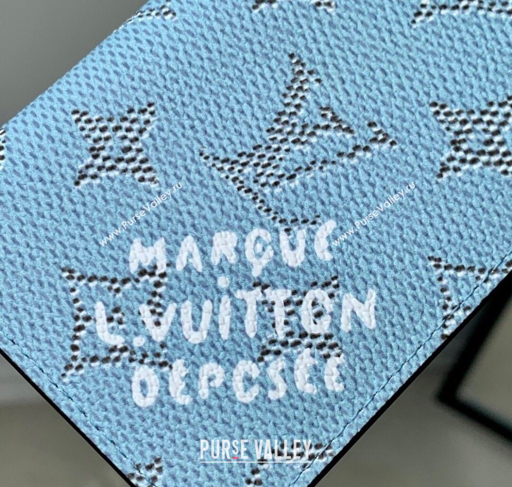 Louis Vuitton Pocket Organizer Wallet in Monogram Heritage Canvas M14688 Blue 2025 (KI-250701103)