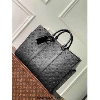 Louis Vuitton Mens Sac Plat 24H Tote bag in Black Taurillon Leather M21865 (KI-250702034)