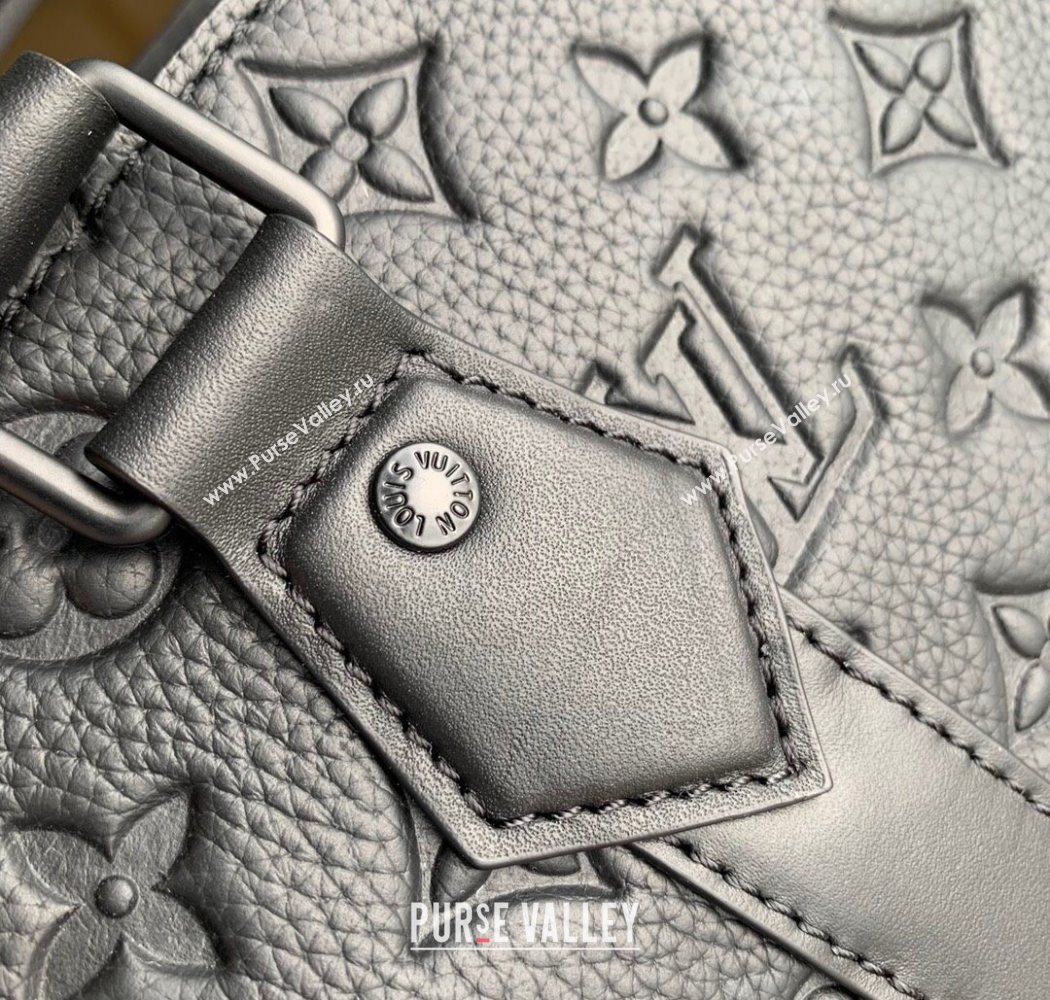 Louis Vuitton Mens Sac Plat 24H Tote bag in Black Taurillon Leather M21865 (KI-250702034)